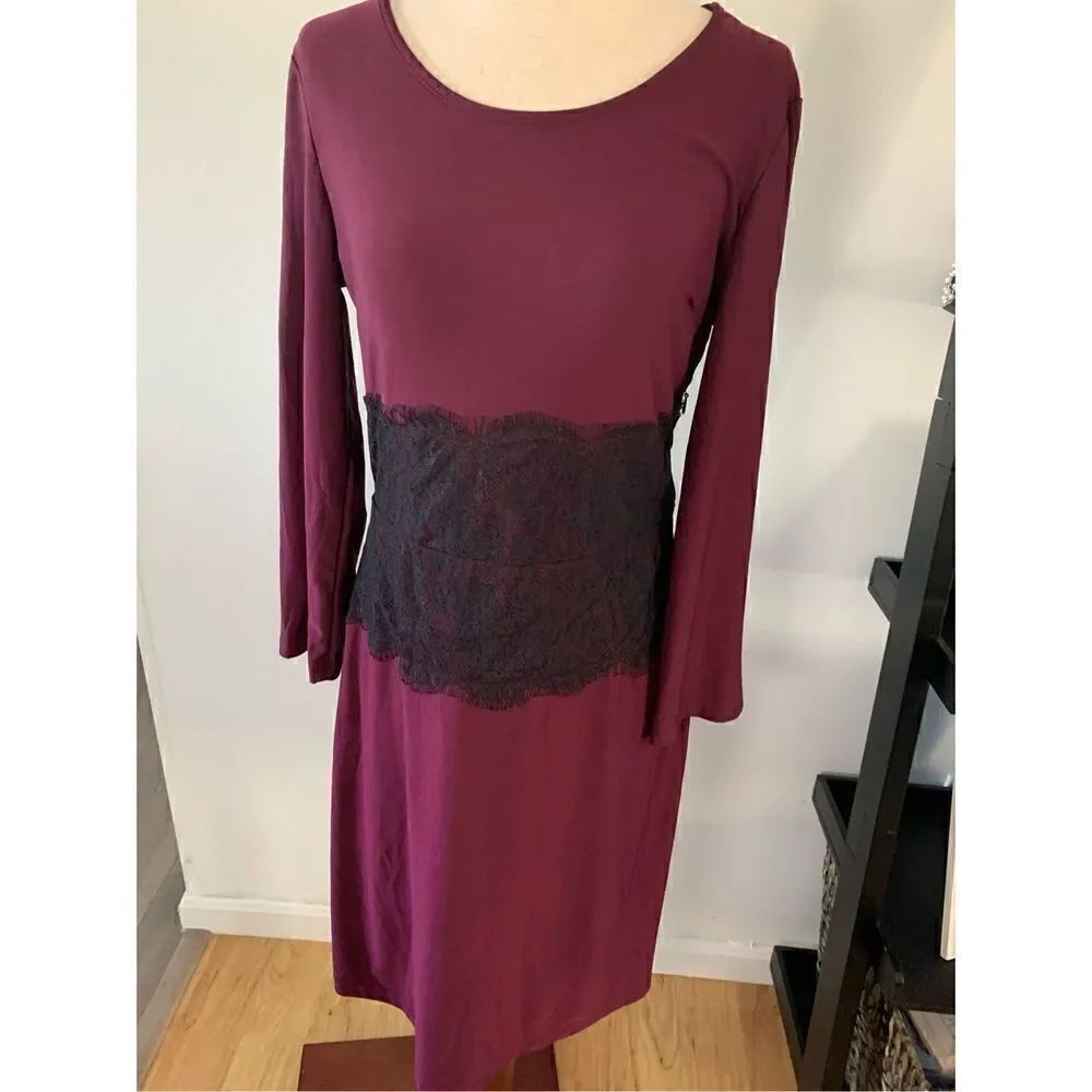 Size small burgundy dress with lace